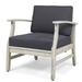 Afuera Living Contemporary Outdoor Acacia Wood Club Chair in Gray (Set of 2)