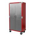 Seville Classics UltraHD Steel Body Lockable Storage Filing Cabinet Organizer Locker Shelving Unit 36 W x 18 D x 72 H Red