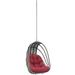 Pemberly Row Modern Aluminum Outdoor Swing Chair without Stand in Gray/Red