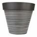 Gardener s Select Wide Rim Plastic Planter Light Grey with White Lines 14