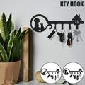 Hands DIY Wall Key Holder with 4 Hooks for Decoration Wall-mounted Keys Stand Punching Installation Key Hanger Hook Keep Neat Iron Key Holder for Entryway Front Door Garage