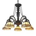 Chloe Lighting Tiffany Style 5-light Blackish Bronze/Art Glass Chandelier