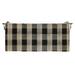 RSH DÃ©cor Indoor Outdoor 2â€� Tufted Bench Cushion with Ties (38â€� x 18â€� x 2â€�) Branson Pewter Black Buffalo