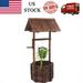 Wooden Well Bucket Flower Plants Planter Outdoor Wishing Well Patio Garden Planter