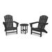 POLYWOOD Nautical 3-Piece Adirondack Set in Black