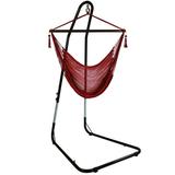 Sunnydaze Caribbean Extra Large Hammock Chair & Adjustable Stand - Red