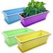 Limei 3 Packs 19.7 Inch Red Rectangular Window Flower Box Planter with Tray for Balcony Windowsill Garden