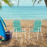 Ktaxon Patio Folding Web Lawn Chair Set 2 Pack Outdoor Beach Chair Portable Camping Chair(Green)