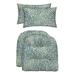 RSH DÃ©cor Indoor Outdoor Set of 2 U-Shape Cushions and 2 Lumbar Pillows Sunny Spot Blue