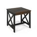 Noble House Crystal Beach Acacia Wood Outdoor End Table in Dark Brown and Black