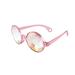 Thinsont Sun Protection Eyewear Personalized Party Spectacles Lovely Round Frame Friend Gifts Wear Festival Summer Beach Transparent Pink Rosin Lens