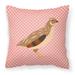 Golden Phoenix Quail Pink Check Fabric Decorative Pillow