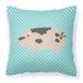 Gloucester Old Spot Pig Blue Check Fabric Decorative Pillow