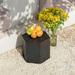 COSIEST Outdoor Concrete Accent Table Hexagon Side Table Plant Stand