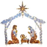 Easter Outdoor Nativity Scenes Decoration LED Lights Easter Lighting Festival Decoration for Outdoor Yard Lawn Garden