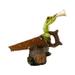 Top Collection Miniature Garden Frog Statues (Frog Playing Horn on Rustic Handsaw)