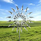 Unique And Magical Windmill Metal Wind Spinner Outdoor Garden Decoration- Kinetic Wind Sculptures & Spinners Wind Spinner Wind Powered Eye Catcher Wind Art For Yard Patio Wind Spinner