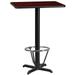 Flash Furniture 24 x 30 Rectangular Mahogany Laminate Table Top with 22 x 22 Bar Height Table Base and Foot Ring