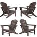 Westin Outdoor Patio Adirondack Chair (Set of 4) Dark Brown