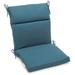 Blazing Needles 18 x 38 in. Spun Polyester Solid Outdoor Squared Chair Cushion Sea Blue