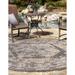 Unique Loom Valeria Indoor/Outdoor Traditional Rug Charcoal/Natural 4 1 Round Medallion Traditional Perfect For Patio Deck Garage Entryway