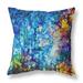 Sea Garden Rose Indoor/Outdoor Pillow in Bright Blue Yellow 18x18