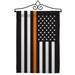 Us Thin Orange Line Garden Flag Set Emt 13 X18.5 Double-Sided Yard Banner