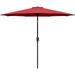 Simple Deluxe 9ft Outdoor Market Table Patio Umbrella with Button Tilt and 8 Sturdy Ribs Red