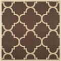 Safavieh Courtyard Becky Quatrefoil Indoor/Outdoor Area Rug 5 3 x 5 3 Round Dark Brown