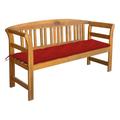 vidaXL Outdoor Patio Bench Garden Park Bench with Cushion Solid Wood Acacia