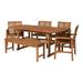 Walker Edison Vincent 6-Piece Extendable Acacia Wood Patio Dining Set in Brown