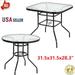 Goorabbit Patio Furniture Outdoor Dining Table Round Toughened Glass Table Yard 31.5x31.5x28.3 Black