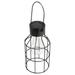 Northlight 9.5 Black Outdoor Geometric Hanging Solar Lantern with Handle Outdoor Decor