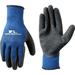 Men s Coated Grip Work Gloves with Latex Coating Large (Wells Lamont 524) Black on Blue