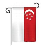 Breeze Decor BD-CY-GS-108258-IP-BO-D-US15-BD 13 x 18.5 in. Singapore Flags of the World Nationality Impressions Decorative Vertical Double Sided Garden Flag Set with Banner Pole
