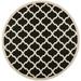 Safavieh Courtyard Amber Quatrefoil Indoor/Outdoor Area Rug 4 x 4 Round Black/Beige