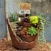 JETTINGBUY 1Pair Brown Sky Garden Succulent Plant House Herb Flower Basket Planter Pot Trough Box Bed