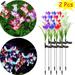 PULLIMORE 2 Packs Solar Lily Flowers Lights Waterproof LED Garden Night Lamp for Patio Lawn Yard Decoration (Purple)