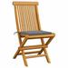 Suzicca Patio Chairs with Gray Cushions 2 pcs Solid Teak Wood
