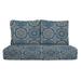 RSH DÃ©cor Indoor Outdoor Deep Seating Loveseat Cushion Set 1- 46â€� x 26â€� x 5â€� Seat and 2- 25â€� x 21â€� Backs Blue Wheel Indigo