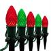 Wintergreen Lighting C7 Red & Green OptiCore Faceted LED Pathway Light Kit 100 Lights 12 Spacing Green Wire 100 ft