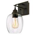 Westinghouse Eldon 1 Light Wall Fixture Oil Rubbed Bronze Finish with Highlights Clear Seeded Glass