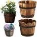 Small Rustic Succulent Planter Box Wood Barrels Flower Pot Plant Container Box for 3 Different Sizes