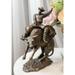 Old World Rustic Western Cowboy Riding A Rearing Angry Bull Rodeo Statue 10 H