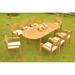 Teak Dining Set: 8 Seater 7 Pc: 94 Oval Table & 8 Montana Stacking Arm Chairs Outdoor Patio Grade-A Teak Wood WholesaleTeak #WMDSMTc