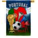 Ornament Collection World Cup Portugal Soccer Sports 28 x 40 in. Double-Sided Decorative Vertical House Flags for Decoration Banner Garden Yard Gift