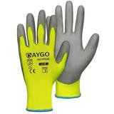 KAYGO Safety Work Gloves PU Coated-12 Pairs KG11PB Seamless Knit Glove with Polyurethane Coated Smooth Grip on Palm&Fingers for Men and Women Ideal for General Duty Work (Small Green)