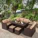 iTopRoad 8 PCS Wicker Sectional Sofa for Garden Backyard All Weather Rattan Conversation Set for Outdoor Balcony Deck Yard Brown