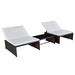 Suzicca Sun Loungers 2 pcs with Table Poly Rattan Brown