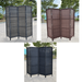 3 Panels Patio Outdoor Privacy Screen Room Divider Brown Resin Wicker Weather Resistant